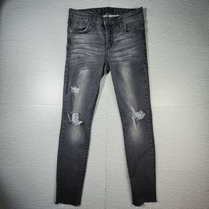 STS Blue Emma Ankle Skinny Black Distressed Jeans Womens Size 26